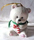 Bisque Porcelain Vintage Jasco Lil Chimers POLAR BEAR w/ CANDY CANE Christmas — photo 2
