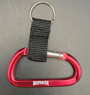 Beefeater Gin Red Mini Aluminum Carabiner Keychain with Nylon Strap - Image 1 of 4