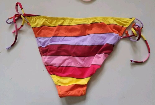 LACOSTE Bikini Swimsuit 2 Piece Halter Neck Size M Striped New With Pouch - Picture 6 of 14