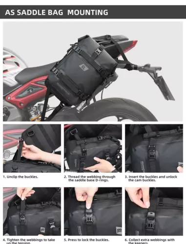 2x Motorcycle Frame Crash Bar Bag Waterproof Tank Pannier Saddlebag Luggage Bag - Picture 10 of 10