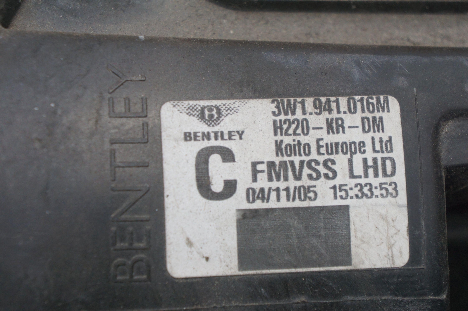 Front Right Headlamp 3W1941016K Bentley Continental Gt Flying Spur 03-12 *Note*