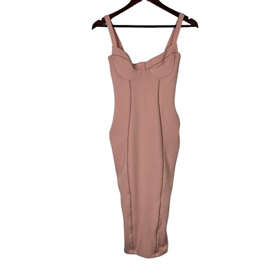 NEW Nookie size XS Pink Chicago bustier midi bodycon dress with boning  party | eBay
