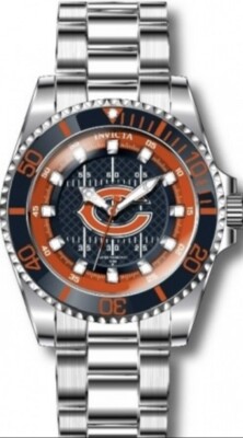New Invicta Women's Watch NFL Chicago Bears Quartz Black and Orange Dial 36934