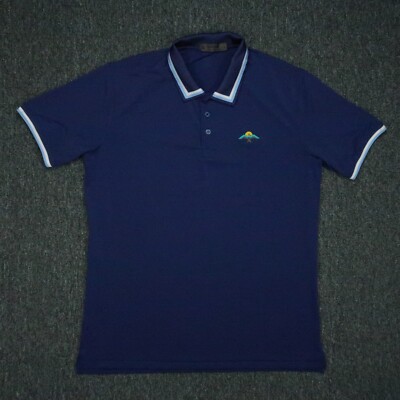 G Fore Shirt Mens Large Blue Performance Golf Polo Short Sleeve Peako Ridge