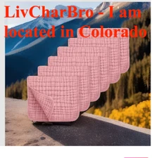 6 PACK PINK Extra Soft Muslin Burp Cloths 100% Cotton Muslin Cloths 20''x 10''