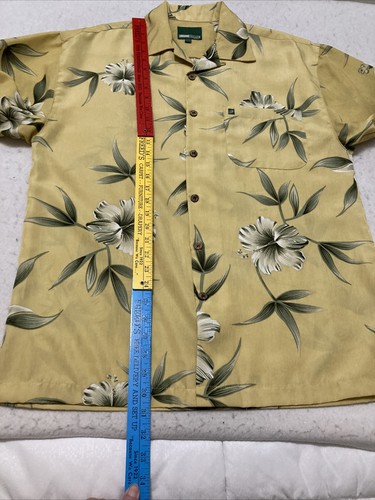 Boardsports USA Short Sleeve Hawaiian Button Down Shirt Yellow Floral SZ M - Picture 8 of 9