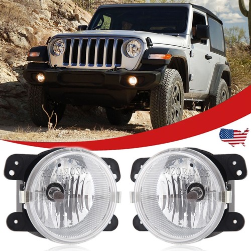 Driver & Passenger Side Bumper Fog Light Halogen Bulb For Jeep Wrangler JK JL LJ