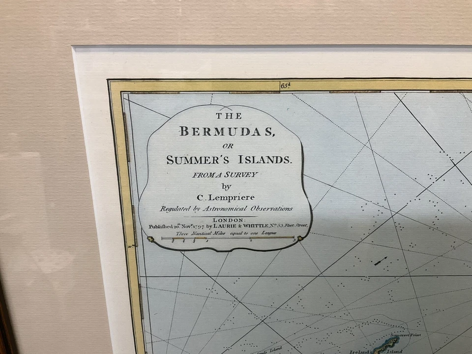 Print 1797 Laurie & Whittle Map Bermudas or Summer’s Islands C. Lempriere Survey — 第 2/4 张图片