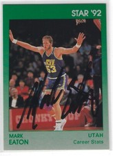 MARK EATON UCLA BRUINS UTAH JAZZ NBA 1992 STAR CERTIFIED AUTO AUTOGRAPH CARD