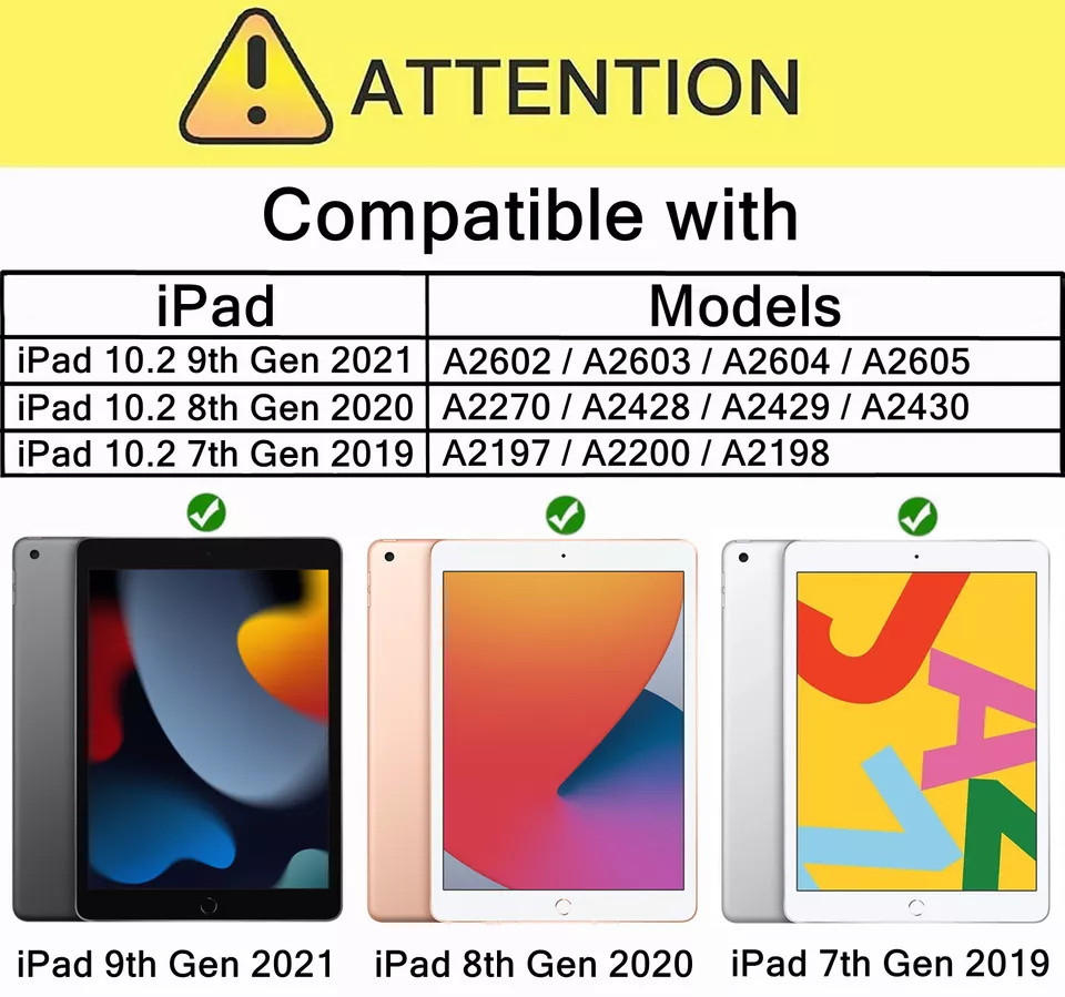 Kids Case For iPad 9th/8th/7th Generation 10.2" with Built-in Screen Protector - Image 2 of 2