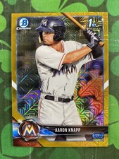2018 Bowman Chrome Aaron Knapp Gold Mega Box 1st Bowman #/50 #BCP5 Miami Marlins