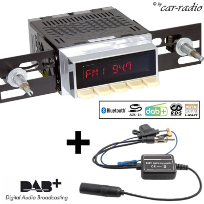 RetroSound Radiomodul Motor-1DAB-1 mit Ivory Display und DAB Antennensplitter