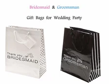 Wedding Gift Bags Bridesmaid Groomsman Maid of Honor Best Man Thank You - 12 BAG