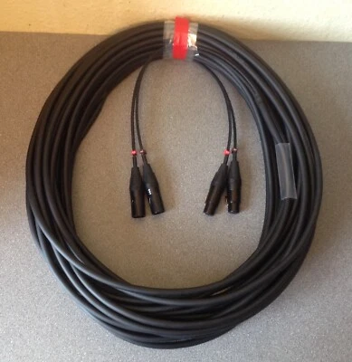 RCH AUDIO ENGINEERING 2 Way XLR Loom 30m - Black & Gold XLR's - Very High Quality Flexible Cable