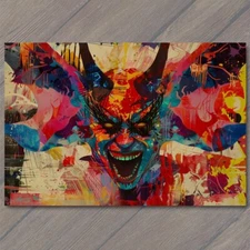 Art Print Woman Beautiful Devil Collage Mosaic Strange Weird Layered Fanciful