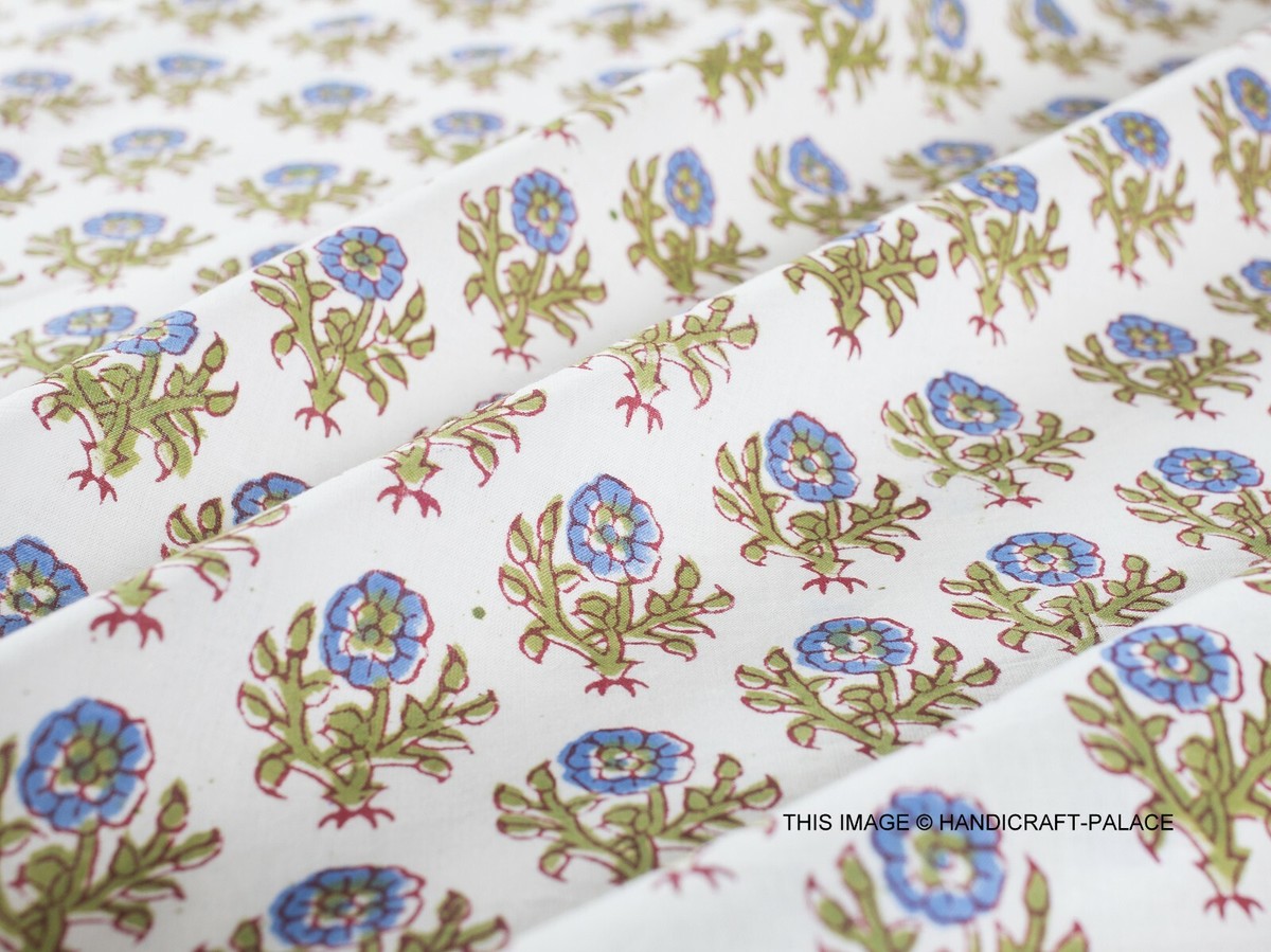 E-Tailor® Indian Ethnic 100% Cotton Voile Running Hand Block Print - Foto 10