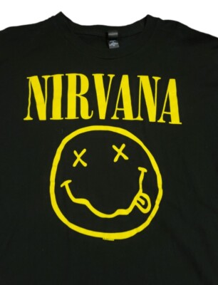 2012 NIRVANA Black Tultex T-Shirt XL Smiley Face Logo - Rock 2012 NIRVANA Black Tultex T-Shirt XL Smiley Face Logo - Rock