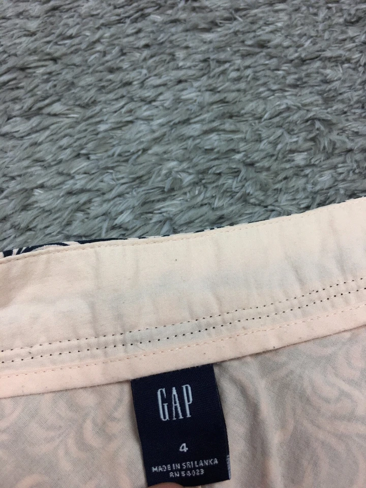Gap A 字裙女式 4 码蓝色粉红色棉质侧拉链 — 第 4/4 张图片