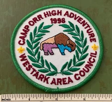 1998 CAMP ORR HIGH ADVENTURE Western Area Council Camp PATCH Buffalo BSA Badge