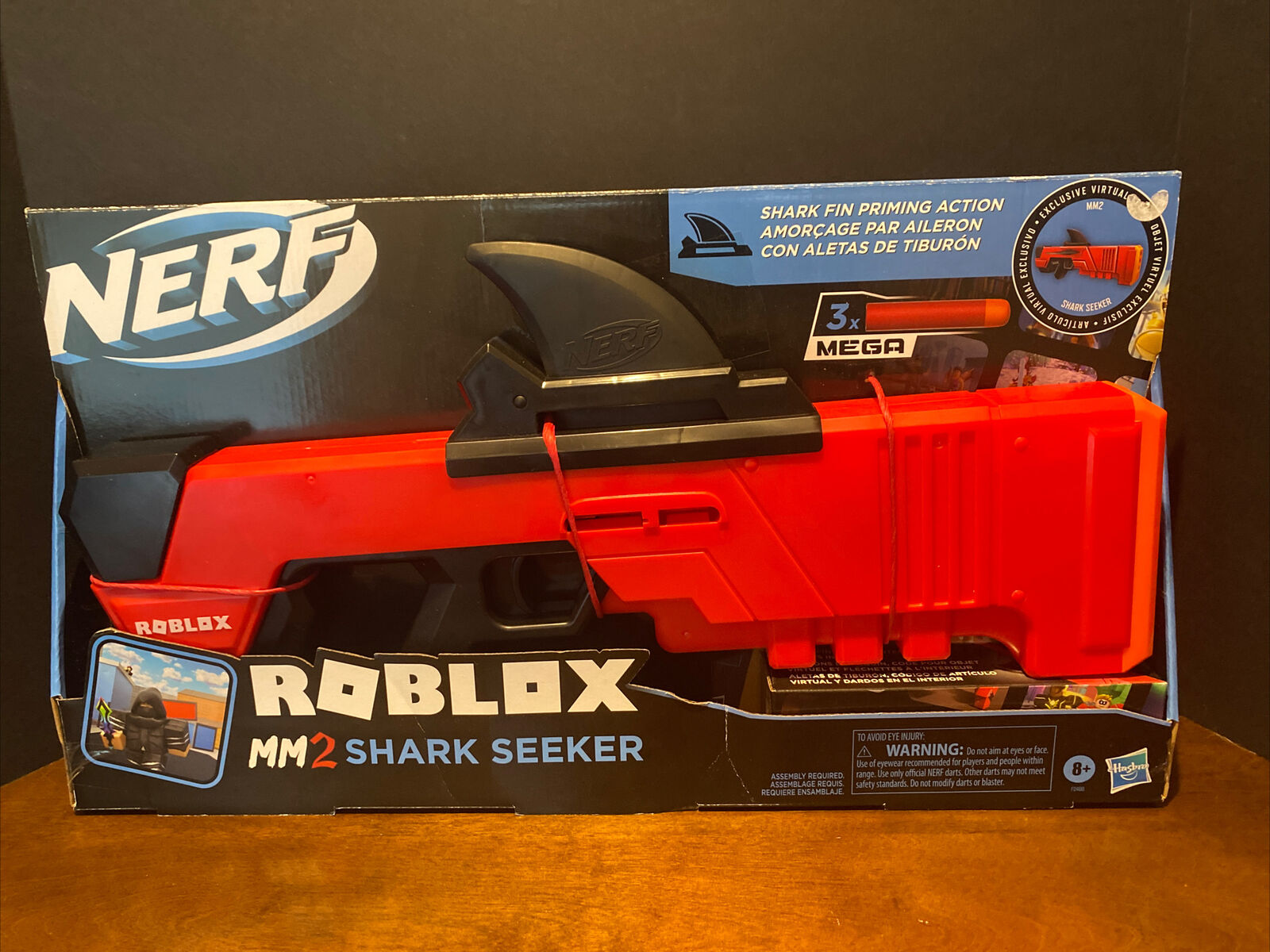 NERF Roblox MM2: Shark Seeker Dart Blaster, Shark-Fin Priming Action  195166124346