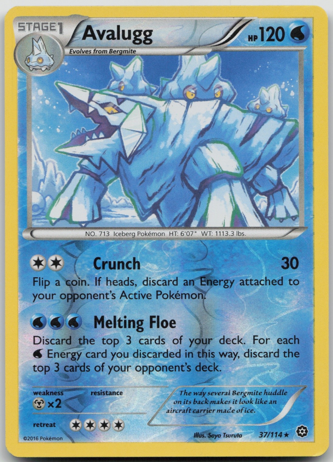 Avalugg 37/114 Rare XY - Steam Siege LP Reverse Holo