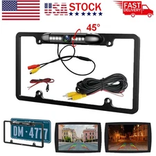 US License Plate Metal Frame Rear View Backup Camera CMOS HD LED Night Vision