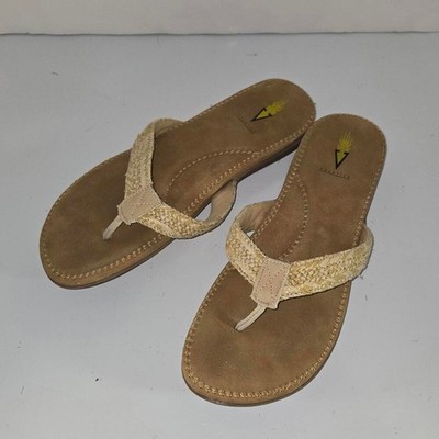 0365 Rare Volatile Slip On Textile Upper & Sole Tan Beige Sandals Size 10