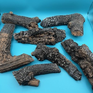 Lot Of 7 Faux Wood Fireplace Logs Ceramic Decorative