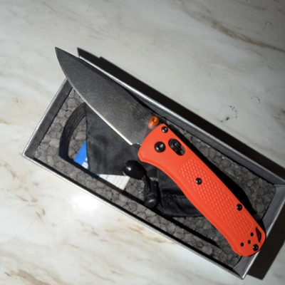 Benchmade 533 Mini Bugout CPM-S30V AXIS Drop Point Pocketknife Orange Blue Class