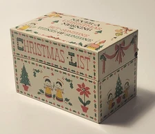  Vintage Stylecraft Christmas Morning No.822 Recipe Box Made In USA As Pictured