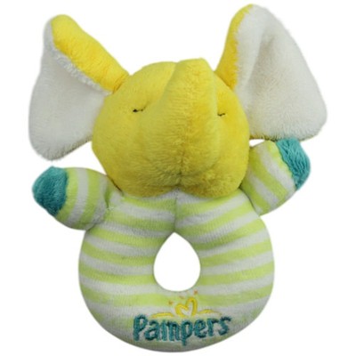 Procter and Gamble Pampers, gelber Elefant Greifling mit Rassel 15cm Gebraucht