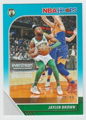 JAYLEN BROWN Celtics 2019-20 Panini NBA Hoops TEAL #7 SP Parallel #29/49 SSP /49