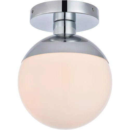 Living District LD6052C Eclipse 1 Light 8 inch Chrome Flush Mount Ceiling Light - Picture 2 of 5