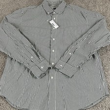 J Crew Shirt Mens L Classic Fit Striped Secret Wash Button Lightweight NWT T624