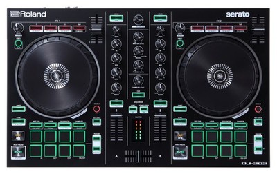 Roland DJ-202 DJ Controller 2-Kanal Mixing Produzieren scratchen MIDI Mikrofon
