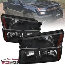 Black Fits 2002-2006 Chevy Avalanche 1500 2500 Headlightsbumper Assembly Lamps