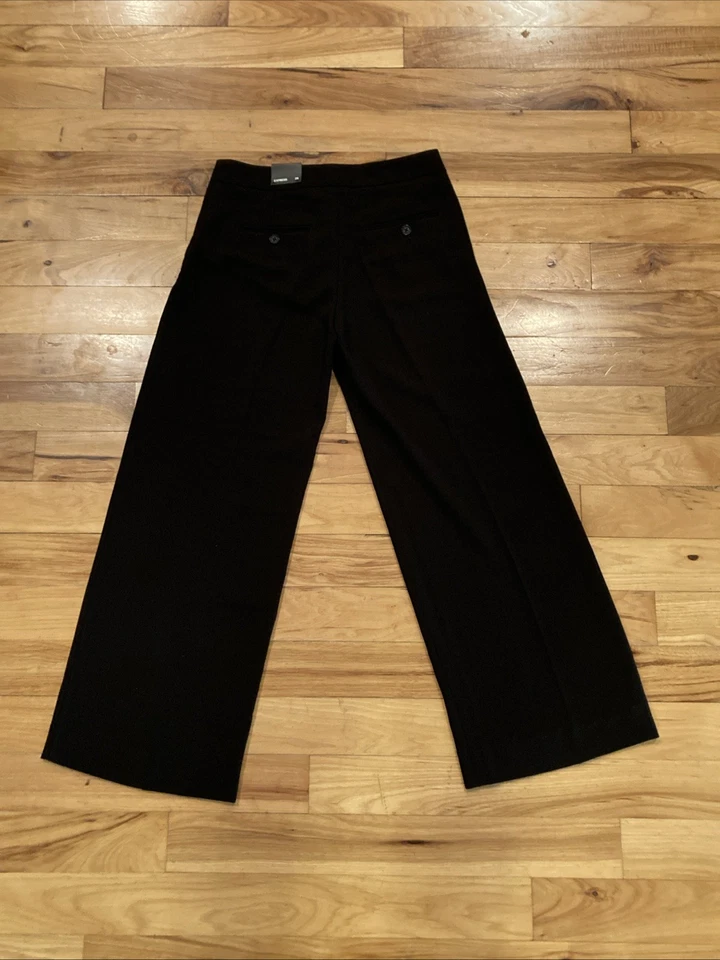 NUEVO CON ETIQUETAS $69 Express Negro Recto Oficina Pierna Ancha Pantalones Mujer Etiqueta 2S Se Ajusta 28 x 28 Foto 4 de 4