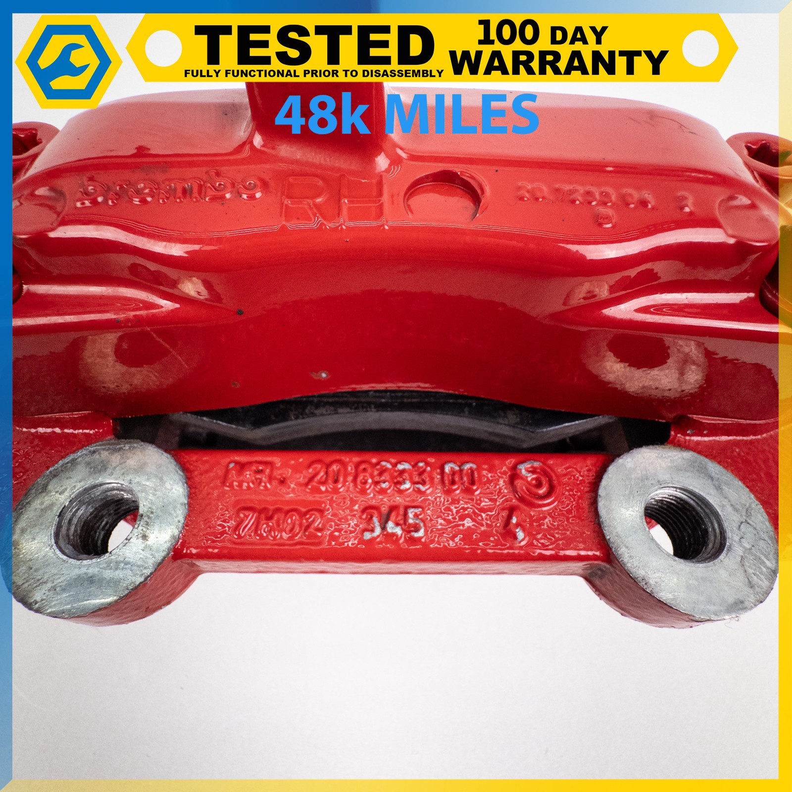 04-17 MASERATI GRANTURISMO QUATTROPORTE 4.2L FRONT RIGHT BRAKE CALIPER RED OEM