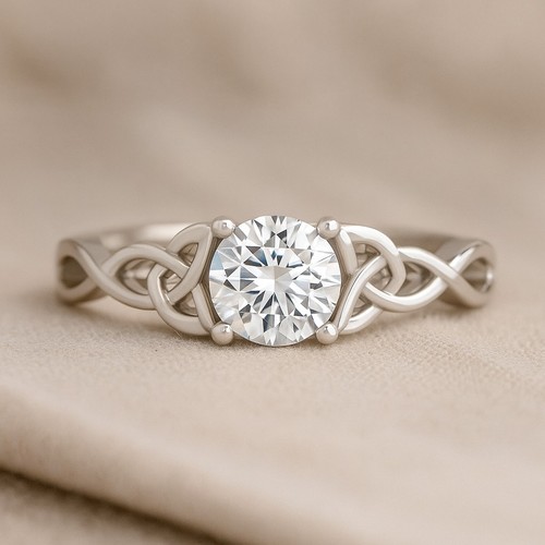 Lab Grown Diamond Filigree Women Ring Solid 14K Gold April Birthstone gift #1022 - Picture 16 of 22
