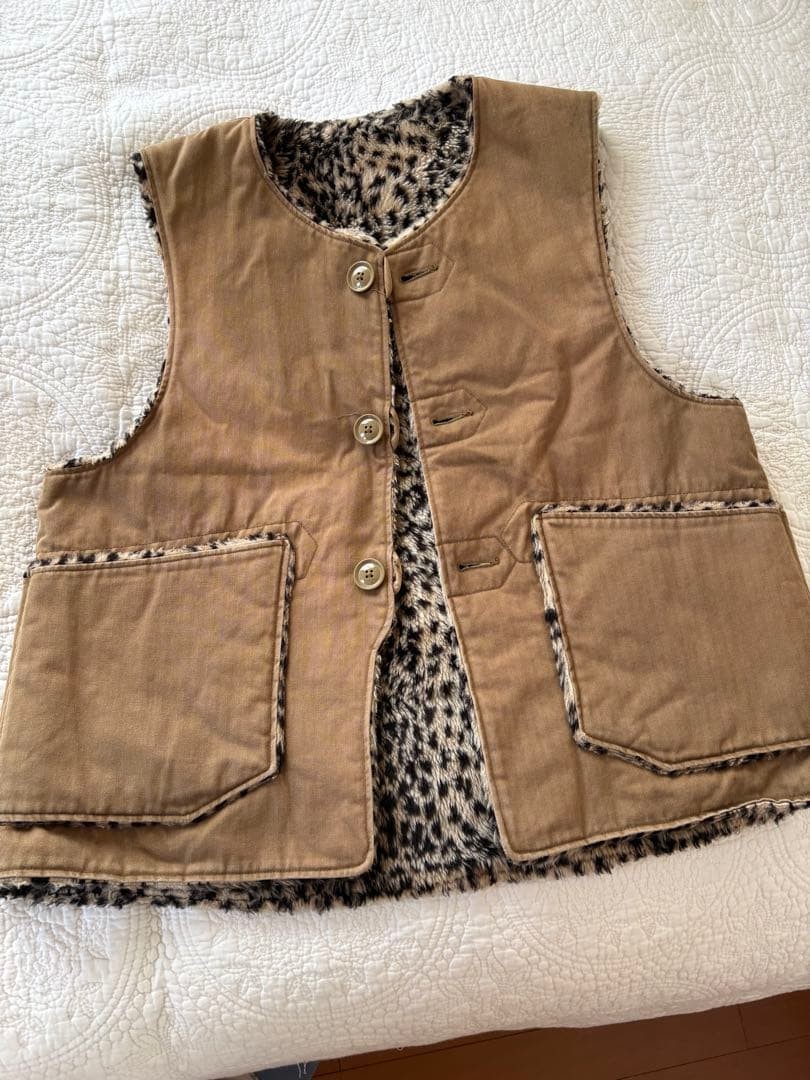 Engineered Garments Leopard Print Reversible Vest… - image 16