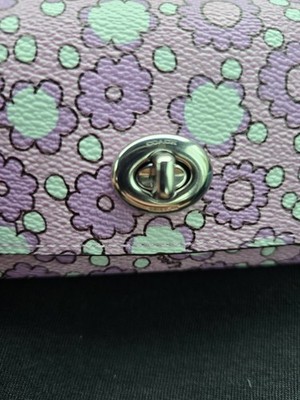 COACH CBH02 Floral Sunglass Glasses Case Purple Printed  display picture 3