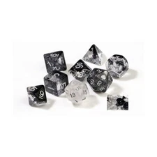 Sirius Dice Poly Set - Spades w/Silver (7) New