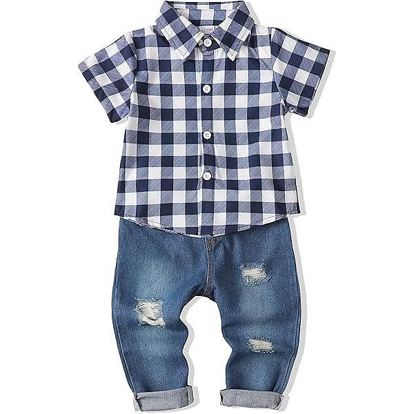 XUANHAO Baby Boy Outfit Denim Jeans Boys Clothing Pants Set 18-24 Months