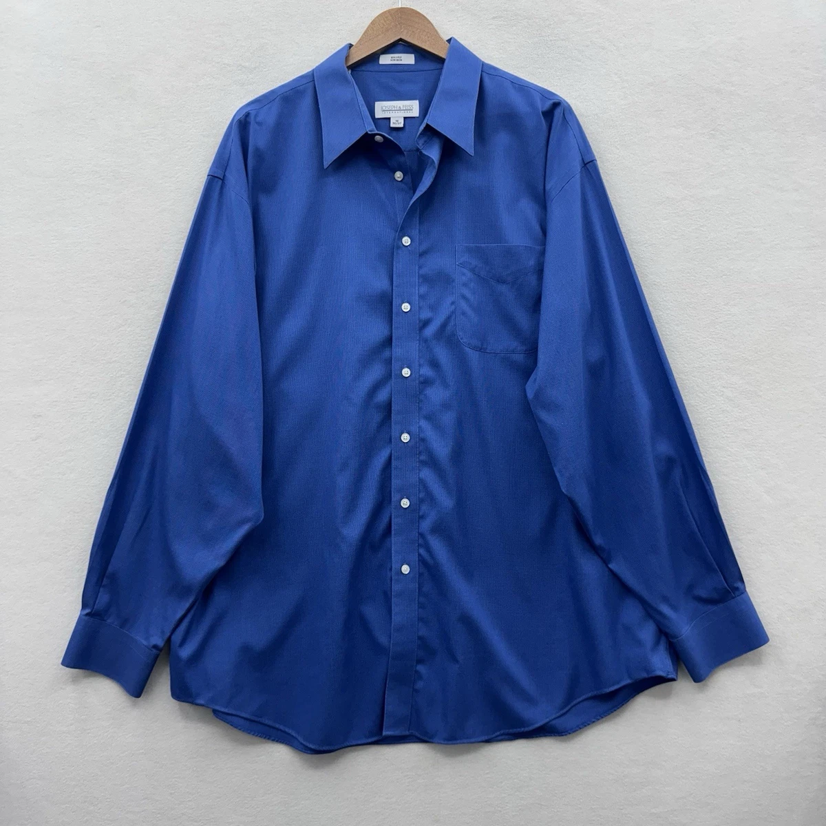 Chemise Joseph & Feiss Taille 16.5 - Rayée Bleu Et Blanc - Col Boutonné Manches Longues