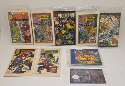 Vintage 1993 Drakes Cakes Mini Marvel Comics Lot Spiderman, Hulk, Silver Surfer