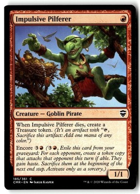 Impulsive Pilferer 185 Common Commander Legends Magic: The Gathering Near Mint