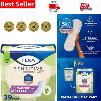 Super Absorbent TENA Sensitive Care Pads for Women - Long, 39 Count Protection