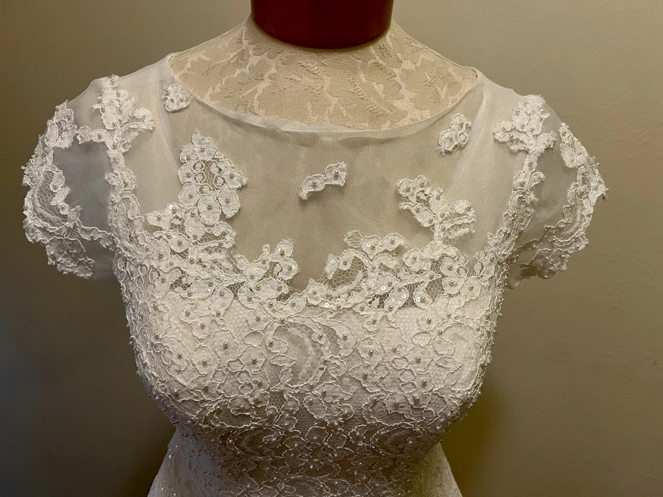 Vestido de novia Oleg Cassini talla 2 largo té nuevo sin etiquetas Foto 2 de 4