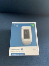 Ring Spotlight Cam Pro Battery, 2-Way Talk, Night Vision, Security Siren, White