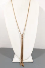 Charming Charlie Gold Tone Multi Snake Chain Pendant Necklace Retro 32 in